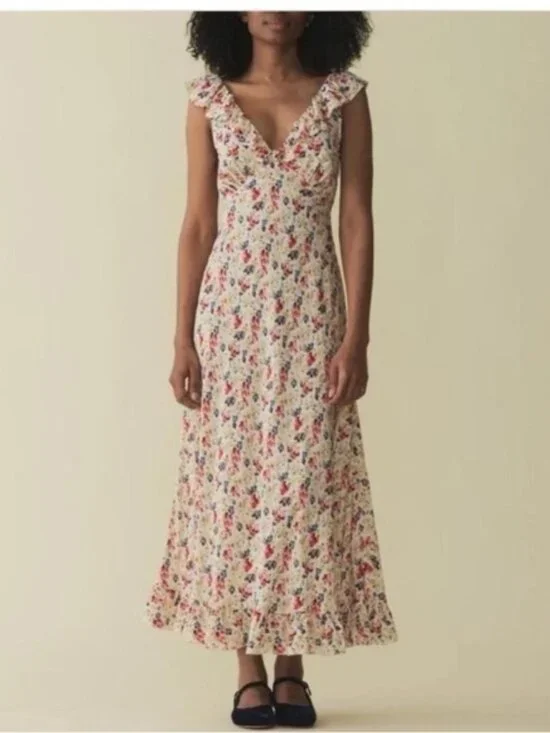 Doen silk blend Floral Sleeveless Dress NEW - Picture 1 of 7